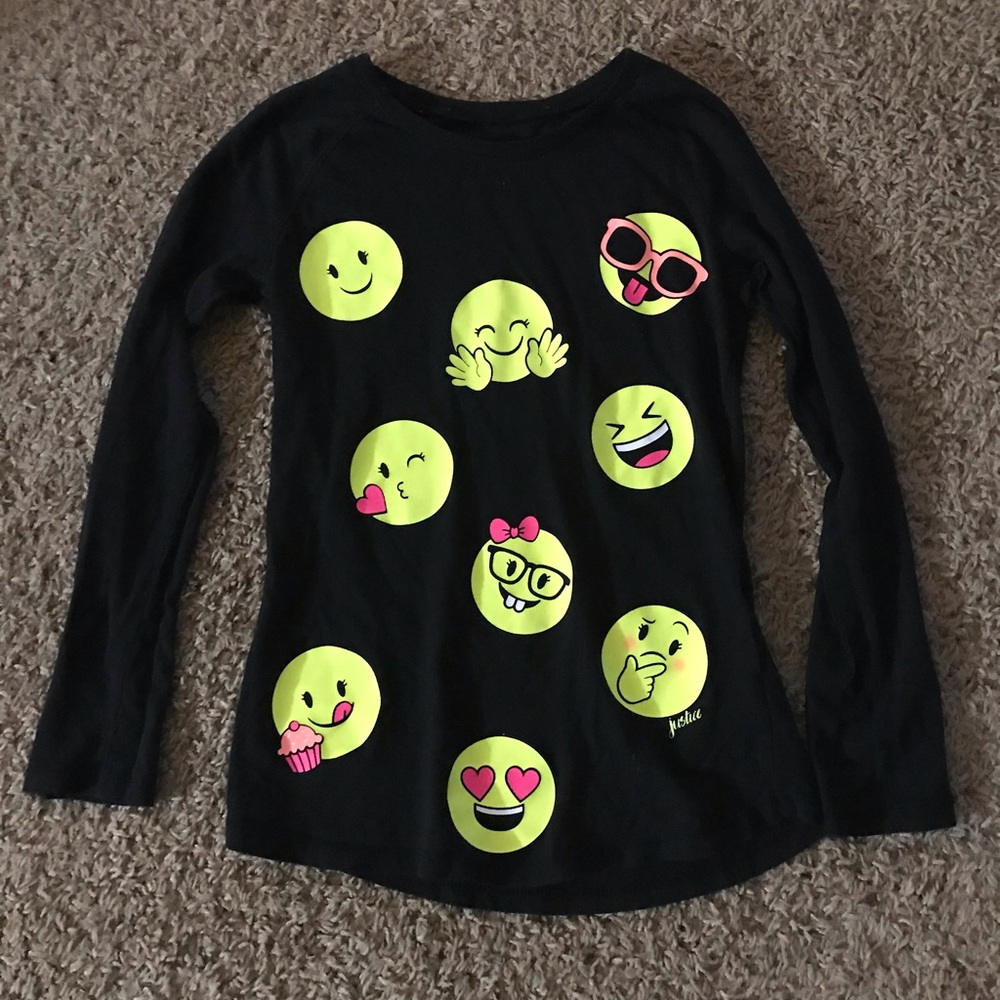 Black long sleeve shirt with emojis